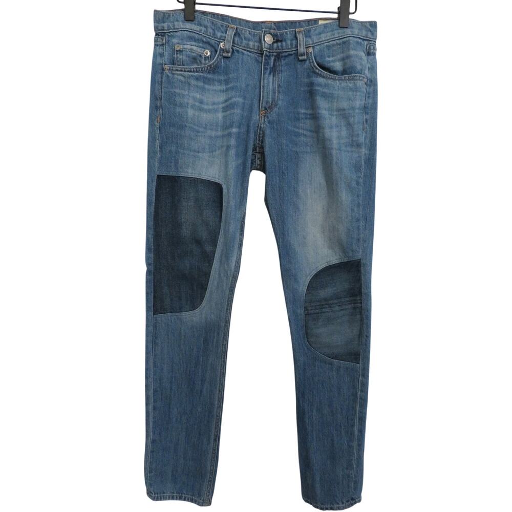 Rag & Bone Women Sz 27 The Dre Jean Skinny Ankle Denim Distressed Dark Wash